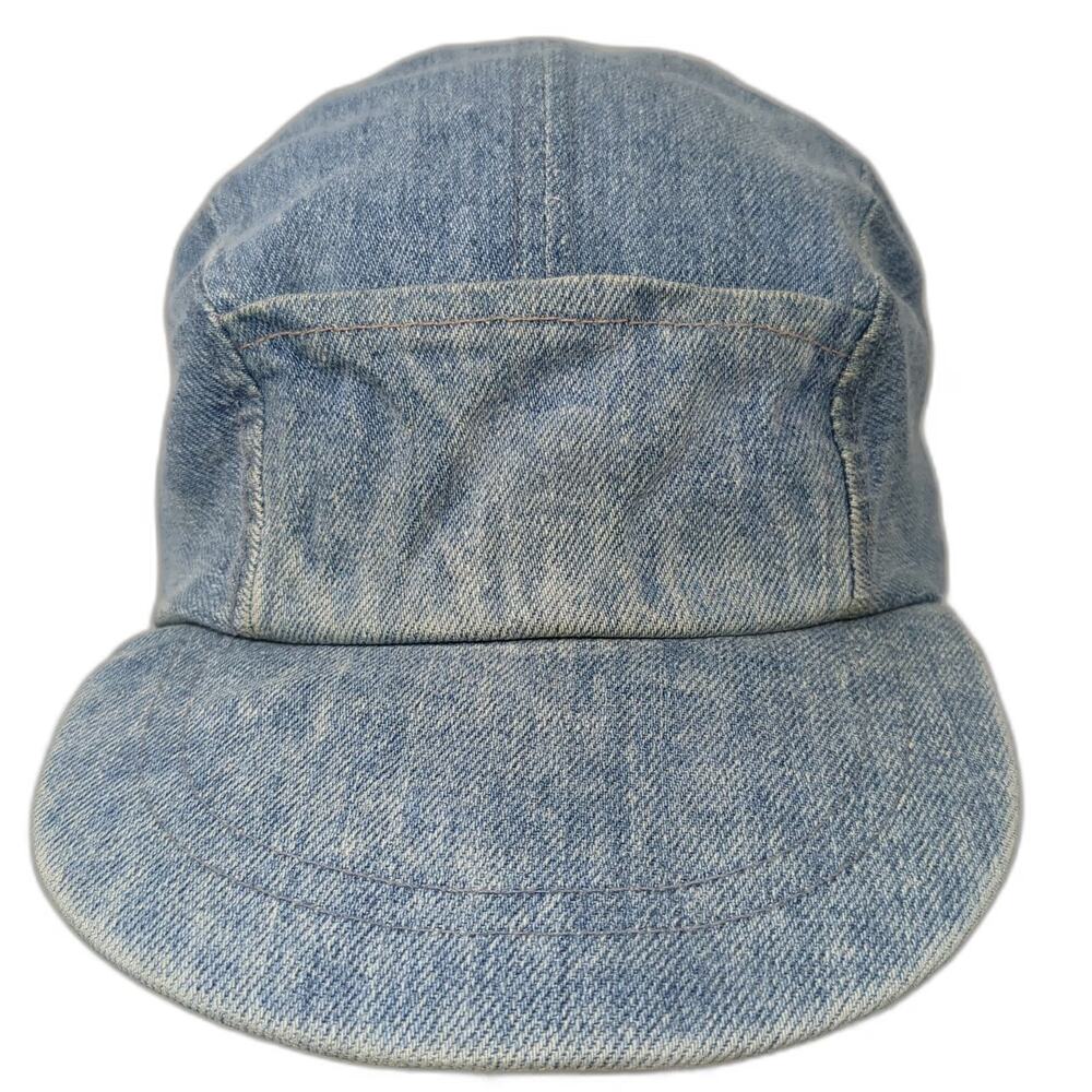 Gitano 5 Panel Blue Hat One Size Denim Cotton Elastic Back Blank Metal Eyelets
